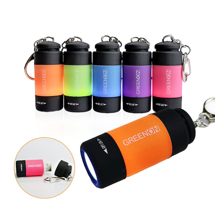 GREENON  USB充電手電筒 (GU01) 生活防水 強光LED手電筒 附鑰匙圈(特賣)