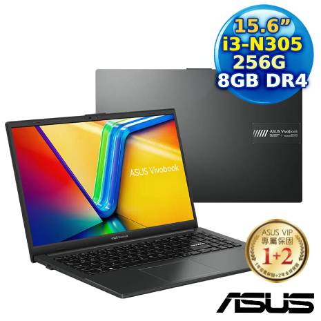 ASUS Vivobook Go 15 E1504GA-0061KN305 混成黑 15.6吋筆電 (i3-N305/8G/256G PCIe/15.6 FHD/W11)