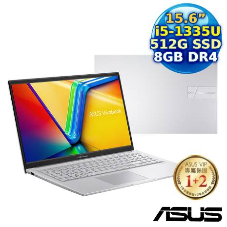 ASUS Vivobook 15 X1504VA-0031S1335U 酷玩銀 15.6吋筆電 (i5-1335U/8G/512G PCIe/15.6/FHD/W11)