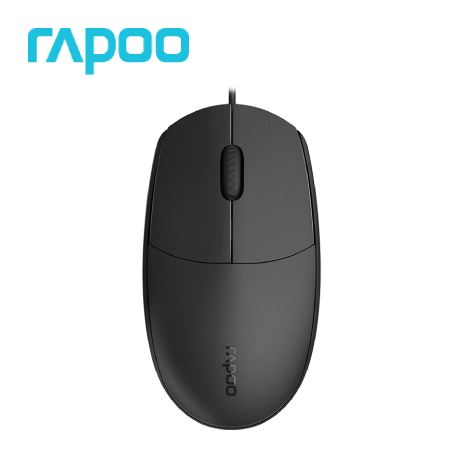 RAPOO 雷柏 N100有線光學滑鼠-黑
