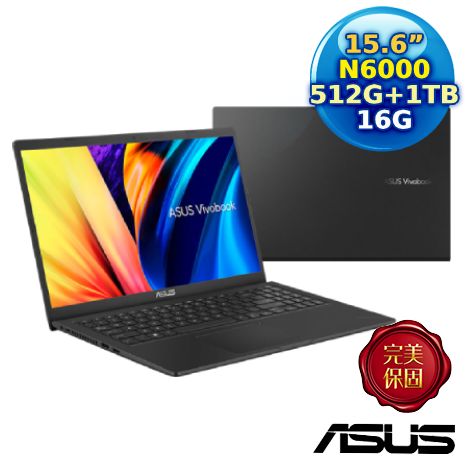 ASUS Vivobook 15 X1500KA-0441KN6000 搖滾黑 15.6吋文書筆電 (N6000/16G/512G PCIe+2.5吋 1TB/15.6/FHD/W11)【全面升級特仕版】
