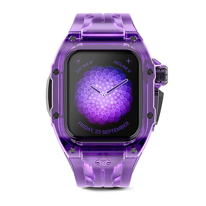 【Golden Concept】Apple Watch 45mm 深紫橡膠錶帶 深紫錶框 WC-RSTR45-PU