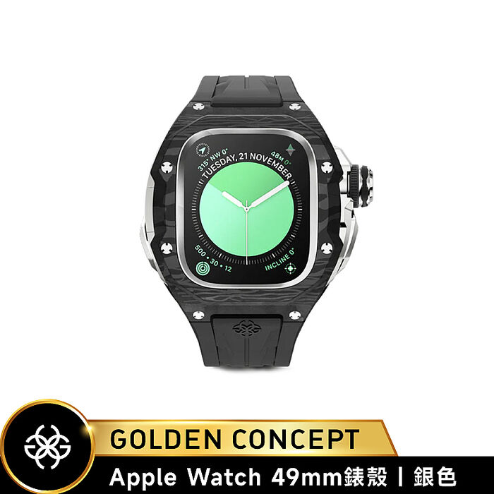 【Golden Concept】Apple Watch 49mm 黑橡膠錶帶  WC-RSCIII49