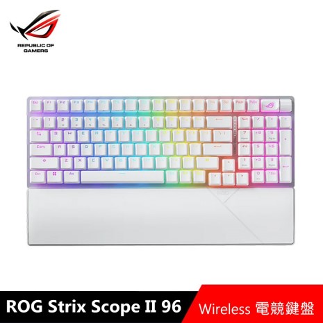 華碩 ASUS ROG Strix Scope II 96 Wireless 無線機械電競鍵盤-白色