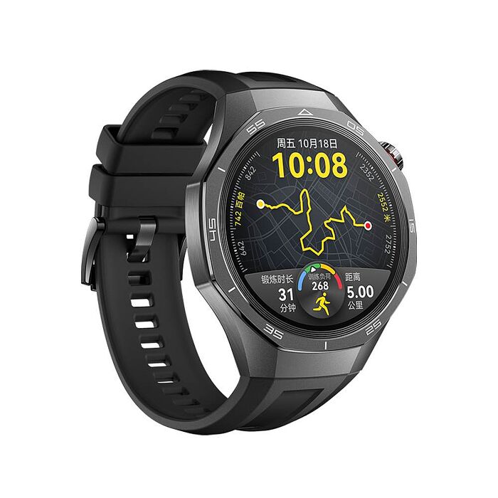 HUAWEI 華為 WATCH GT5 Pro 46mm 曜石黑 (黑色氟橡膠錶帶)