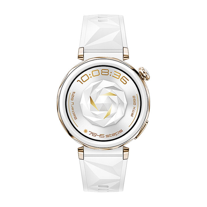HUAWEI 華為 Watch GT5 Pro 42mm 冰川白-氟橡膠錶帶