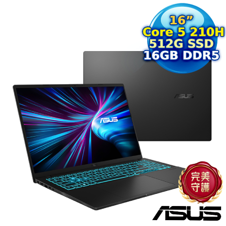 ASUS V16 V3607VU-0091K210H 靜謐黑 16吋筆電 入門電競首選 (Core 5 210H/16GB/512G/RTX 4050/16/W11)