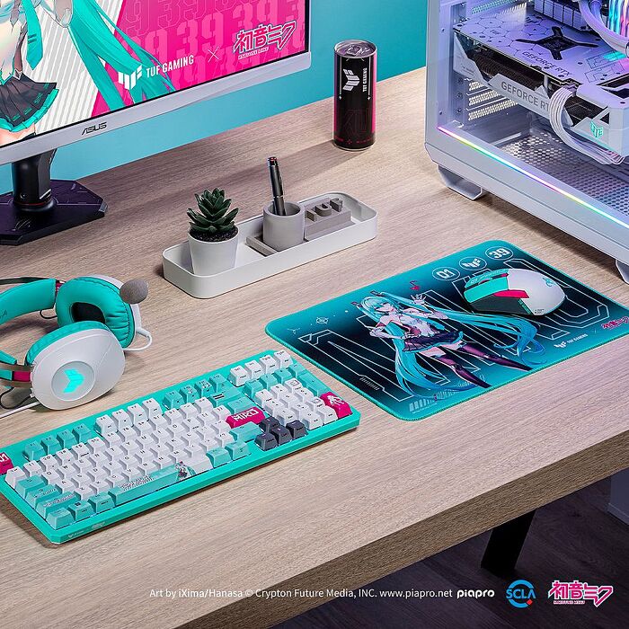 【ASUS TUF Gaming X 初音未來 聯名】ASUS TUF Gaming H1 有線電競耳機+TUF Gaming K3 Gen II  電競鍵盤+TUF Gaming Mini Wireless電競滑鼠+ TUF Gaming P1 電競滑鼠墊