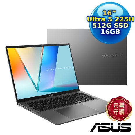ASUS Vivobook S16 S3607CA-0082G225H  16吋筆電(Ultra 5 225H/16GB/512G PCIe/16 WUXGA/W11)