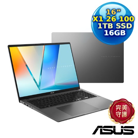 ASUS Vivobook S16 S3607QA-0022G26100 16吋筆電(Snapdragon X X1-26-100/16GB/1TB PCIe/16/W11)【盛夏狂購節】
