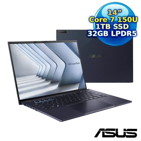 ASUS ExpertBook B9 B9403CVAR-3871A150U 14吋商用筆電(Core 7 150U/32G/1TB/14 OLED/Win11 Pro)