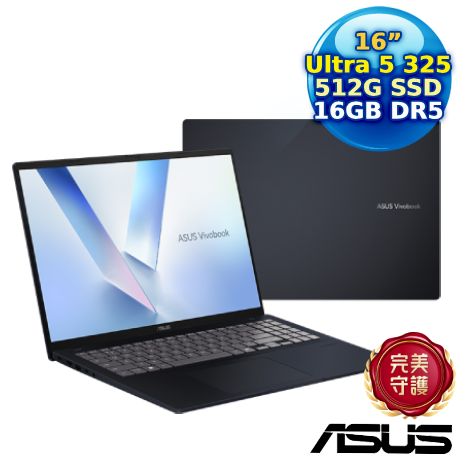 ASUS Vivobook 16 X1607AA-0031B325 16吋AI筆電 (Ultra 5 325/16GB/512G PCIe/16 WUXGA/W11)