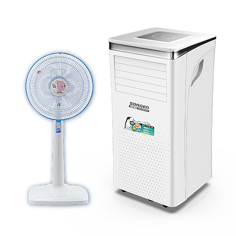 SONGEN松井 手機APP智控冷暖型移動式冷氣機/空調(SG-A413CH+14吋立扇)