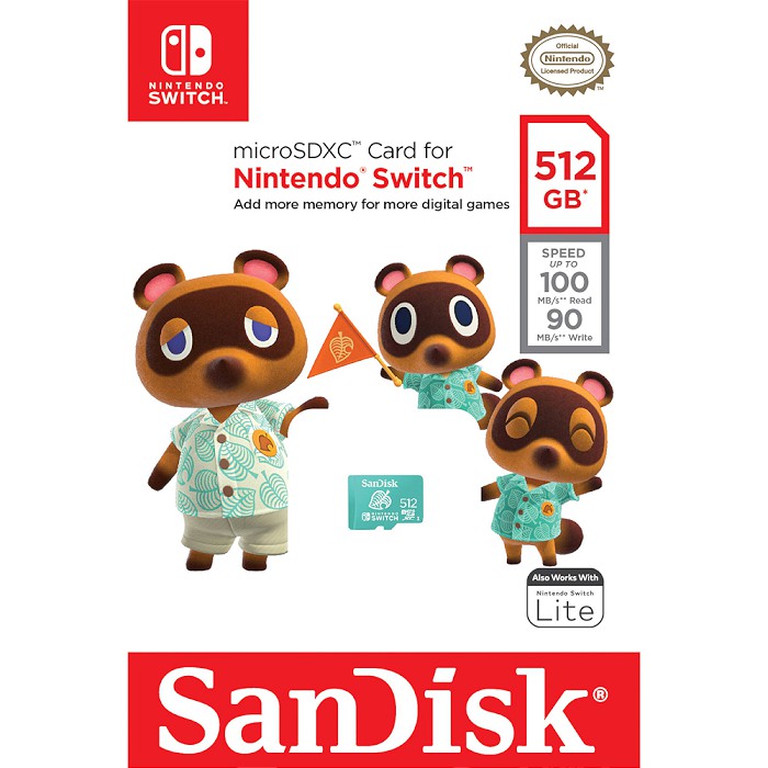 SanDisk NT512 512G Micro SDXC 512GB 記憶卡 / U3 / 讀100寫90 / Sandisk Nintendo Switch 指定專用 / SDSQXAO
