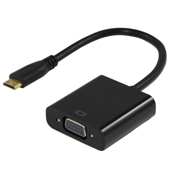Bravo-u Mini HDMI(公) 對 VGA(母) 鍍金頭連接線15cm(黑)