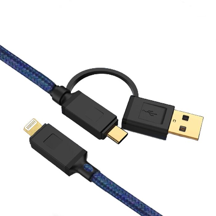 UniSync Type-C/USBtoLightning二合一60W大功率急速快充傳輸線