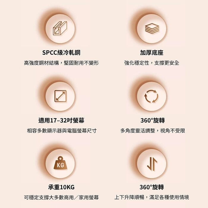 架霸 可調高度17-32吋螢幕懸臂落地支架(含鍵盤托盤)