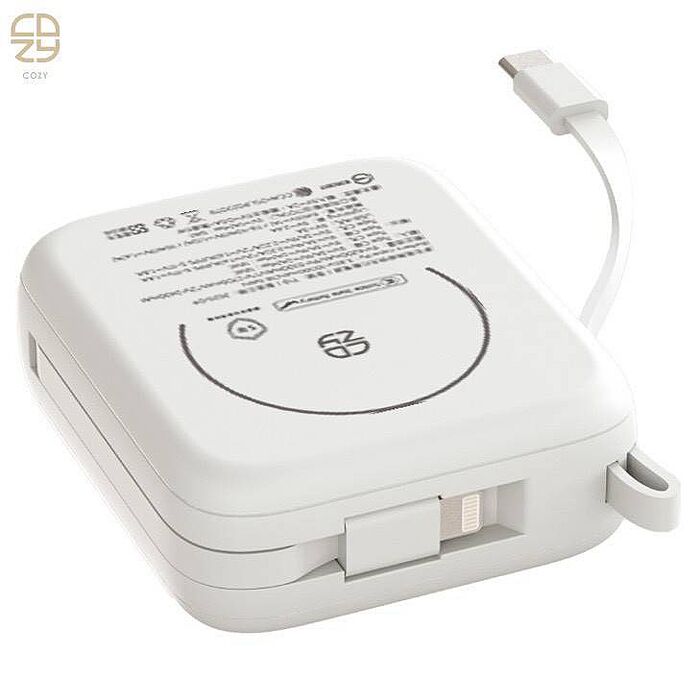 COZY H20 迷你固態磁吸行動電源 10000mAh 安全防爆 固態電池 自帶雙線