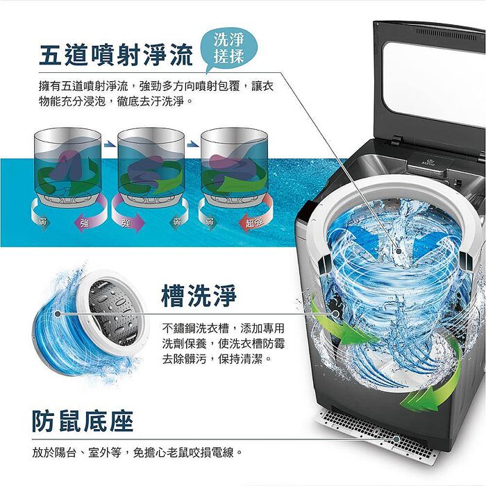 CHIMEI 奇美13公斤變頻直立洗衣機 WS-V138PW ✔基本安裝✔舊機回收