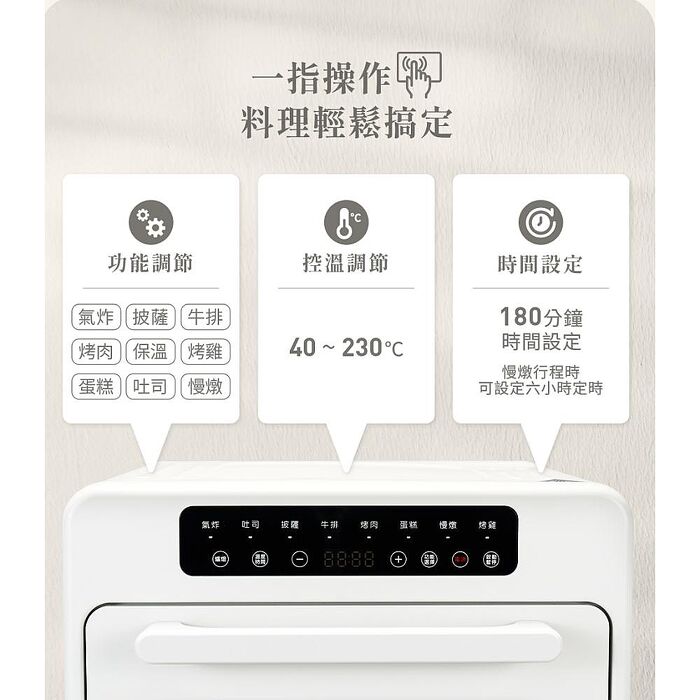 SAMPO聲寶  21L隱藏式發熱管氣炸電烤箱   KZ-XC21B