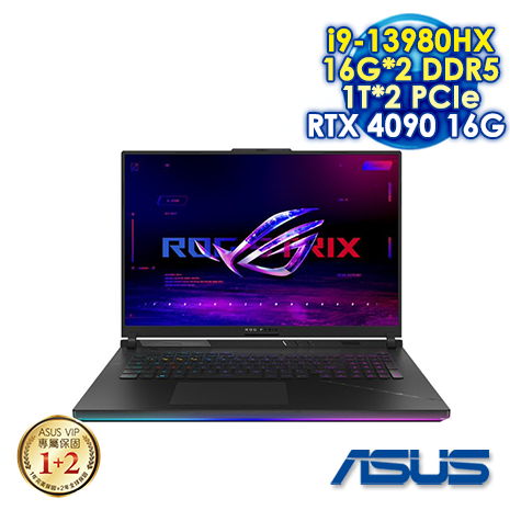 【送ASUS 27型螢幕】ASUS ROG G834JY-0031A13980HX-NBL 18吋電競螢幕