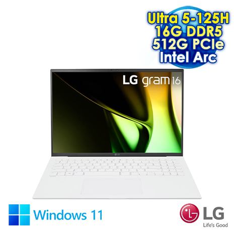 【AI新紀元M365大方送】LG gram 16Z90S-G 16吋AI&Evo筆電 (WQXGA IPS/Intel Ultra 5-125H/16G DDR5/512G PCIE SSD/WIN 11)