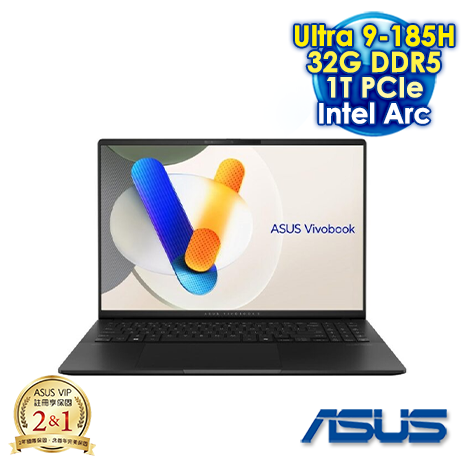 【預購】【六月初到貨後依訂單順序出貨】ASUS Vivobook S 16 OLED S5606MA-0108K185H 16吋AI&Evo筆電 (3.2K OLED 120Hz/Intel Ultra 9-185H/32G DDR5/1T PCIE SSD/WIN 11)