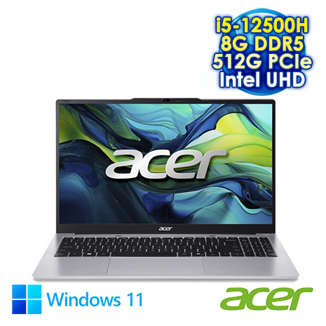ACER Aspire Lite 15 AL15-71P-54V5 銀 15.6吋筆電 (FHD IPS NTSC 45%/Intel i5-12500H/8G DDR5/512G PCIE SSD/WIN 11)