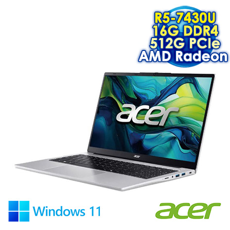 ACER Aspire Lite 15 AL15-42P-R5X3 銀 15.6吋筆電 (FHD IPS/AMD R5-7430U/16G DDR4/512G PCIE SSD/WIN 11)