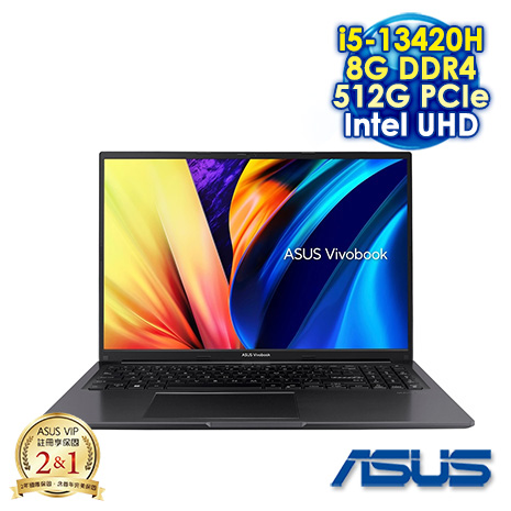 ASUS Vivobook 16 X1605VA-0241K13420H 搖滾黑 16吋筆電 (WUXGA IPS/Intel i5-13420H/8G DDR4/512G PCIE SSD/WIN 11)