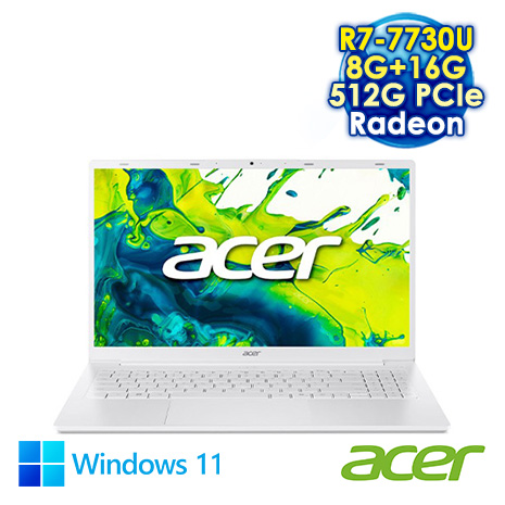 ACER Aspire Lite 15 AL15-42P-R43M 白 15.6吋效能筆電 (FHD IPS/AMD R7-7730U/8G+16G DDR4/512G PCIE SSD/WIN 11)【記憶體升級特仕版】