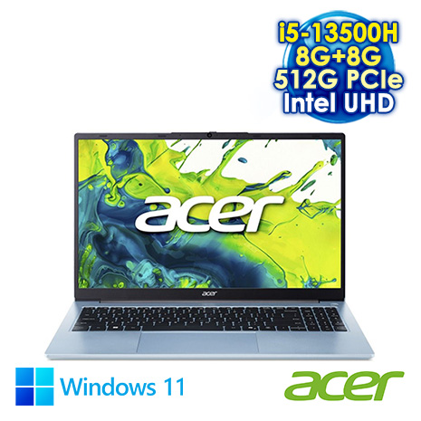 ACER Aspire Lite 15 AL15-72P-56Q0 藍 15.6吋筆電 (FHD IPS/Intel i5-13500H/8G+8G DDR5/512G PCIE SSD/WIN 11)【記憶體升級特仕版】