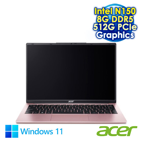 ACER Aspire Lite 14 AL14-32P-C4QB 粉 14吋文書筆電 (WUXGA IPS/Intel N150/8G DDR5/512G PCIe SSD/WIN 11)【硬碟升級特仕版】