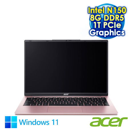 ACER Aspire Lite 14 AL14-32P-C4QB 粉 14吋文書筆電 (WUXGA IPS/Intel N150/8G DDR5/1T PCIe SSD/WIN 11)【硬碟升級特仕版】