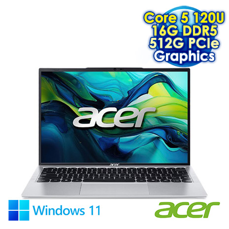 ACER Aspire Lite 14 AL14-51P-52L7 銀 14吋筆電 (WUXGA IPS/Intel Core 5 120U/16G DDR5/512G PCIE SSD/WIN 11)
