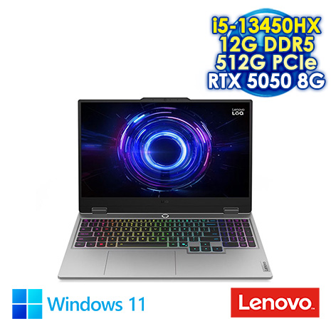 Lenovo LOQ 15IRX10 83JE00K8TW 灰 15.6吋電競筆電 (FHD IPS 144Hz/Intel Core i5-13450HX/12G DDR5/512G PCIE SSD/ RTX 5050 8G/WIN 11)