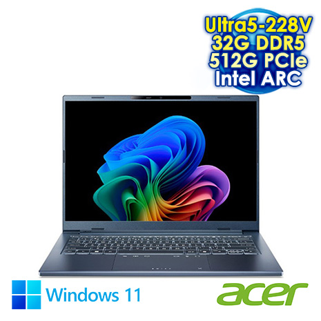 ACER Swift Go 14 SFG14-75-5948 藍 14吋AI筆電 (WUXGA OLED/Intel Ultra5 228V/32G DDR5/512G PCIE SSD/WIN 11)【Acer限定好禮贈】