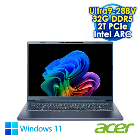 ACER Swift Go 14 SFG14-75-9407 藍 14吋AI筆電 (WUXGA OLED/Intel Ultra9 288V/32G DDR5/2T PCIE SSD/WIN 11)【硬碟升級特仕版】