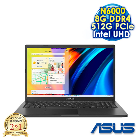 ASUS Vivobook 15 X1500KA-0441KN6000 搖滾黑 15.6吋文書筆電 (FHD/Celeron N6000/8G DDR4/512G PCIE SSD/WIN 11)