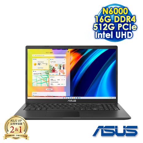 ASUS Vivobook 15 X1500KA-0441KN6000 搖滾黑 15.6吋文書筆電 (FHD/Celeron N6000/16G DDR4/512G PCIE SSD/WIN 11)【記憶體升級特仕版】