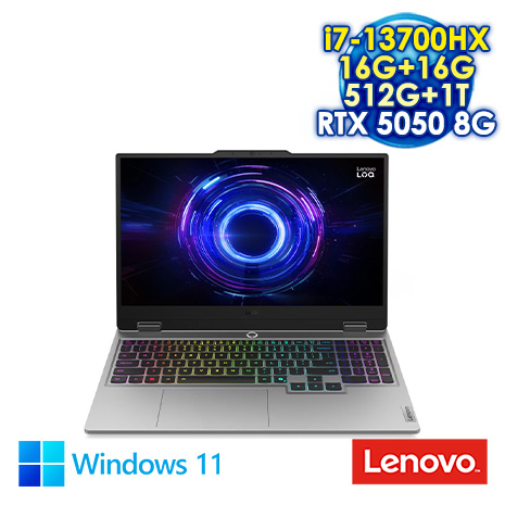 【全面升級特仕版】Lenovo LOQ 15IRX10 83JE00R0TW 灰 15.6吋電競筆電 (FHD IPS 144Hz/Intel Core i7-13700HX/16G+16G DDR5/512G+1T PCIe SSD/ RTX 5050 8G/WIN 11)