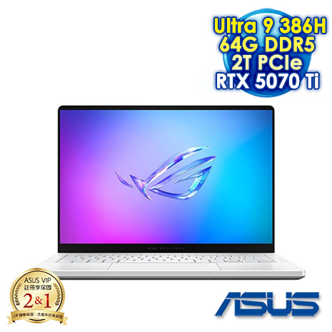ASUS ROG Zephyrus G14 GU405AR-0028H386H-NBLO 鉑月銀 14吋AI電競筆電 (3K OLED 120Hz/Ultra 9 386H/64G DDR5/2T PCIE SSD/NVIDIA RTX 5070 Ti 12G/WIN 11)