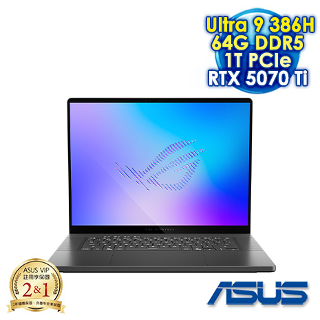 ASUS ROG Zephyrus G16 GU606AR-0058I386H-NBLO 日蝕灰 16吋電競筆電 (2.5K OLED 240Hz/Intel Ultra 9 386H/64G DDR5/1T PCIe SSD/NVIDIA RTX 5070 Ti 12G/WIN 11)