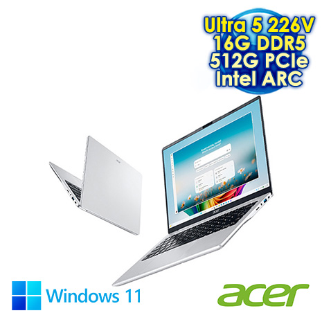 ACER Aspire Lite AL14-56P-519H 銀 14吋文書效能筆電 (WUXGA IPS 120Hz/Intel Core Ultra 5 226V/16G DDR5/512G PCIe SSD/WIN 11)