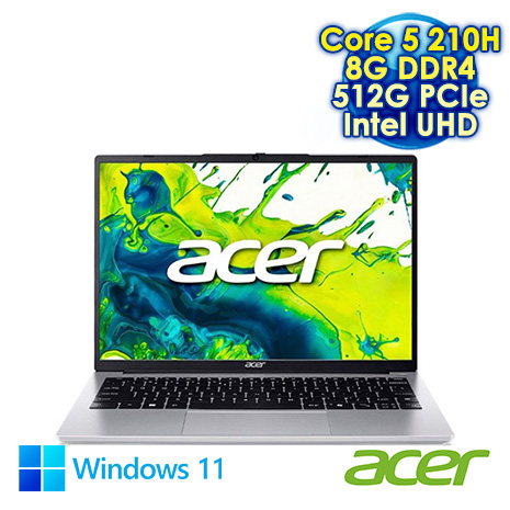 ACER Aspire Lite AL14-72P-59YA 銀 14吋文書效能筆電 (WUXGA IPS/Intel Core 5 210H/8G DDR4/512G PCIe SSD/WIN 11)