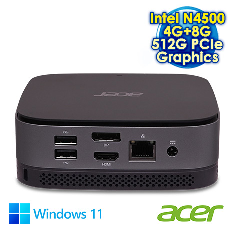 Acer Revo Box RB101 DT.Z3NTA.001 迷你電腦 (Intel N4500/4G+8G DDR4/512G PCIe SSD/WIN 11 Pro)【全面升級特仕版】