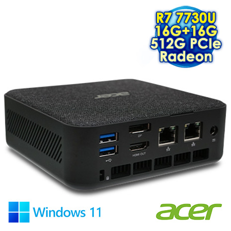 Acer Revo Box RB102 DT.BQETA.001 迷你電腦 (AMD Ryzen 7 7730U/16G+16G DDR4/512G PCIe SSD/WIN 11)【記憶體升級特仕版】