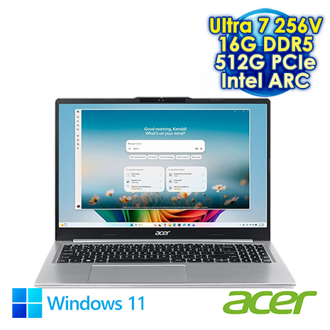 ACER Aspire Lite AL15-57P-79JL 銀 15.6吋文書效能筆電 (FHD IPS/Intel Core Ultra 7 256V/16G DDR5/512G PCIe SSD/WIN 11)