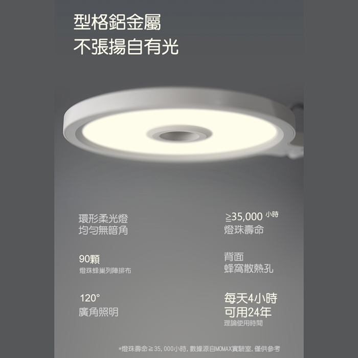 MOMAX 摩米士 Q.LED智能IoT無線充電語音控制檯燈10W-QL8