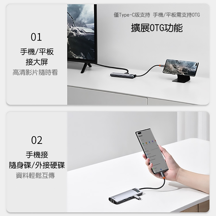 Baseus倍思 金屬微光系列6合1多功能Type-C Hub擴展塢 CAHUBCW0G